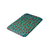 Leopard Brown en Blauwgroen Print Badmat (Gekanteld)