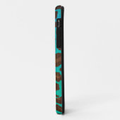 Leopard Brown en Blauwgroen Print Case-Mate iPhone Case (Achterkant/links)