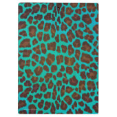 Leopard Brown en Blauwgroen Print Klembord (Achterkant)
