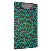 Leopard Brown en Blauwgroen Print Klembord (Rechts)