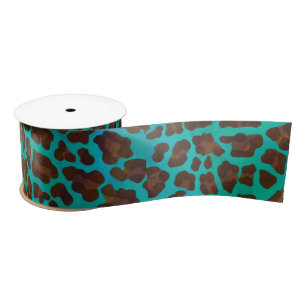Leopard Brown en Blauwgroen Print Lint