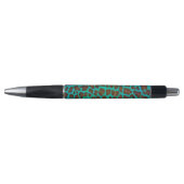 Leopard Brown en Blauwgroen Print Pen (Voorkant)