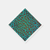 Leopard Brown en Blauwgroen Print Servetten (Hoek)
