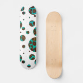 Leopard Brown en Blauwgroen PrintPolka-Stippen Skateboard (Voorkant)