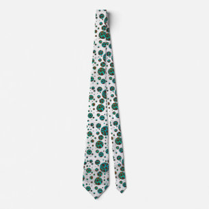 Leopard Brown en Blauwgroen PrintPolka-Stippen Stropdas