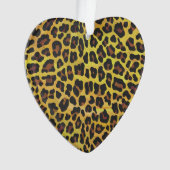 Leopard Brown en Yellow Print Heart Decoration Ornament (voorkant)