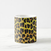 Leopard Brown en Yellow Print Morphing Magische Mok (Center)