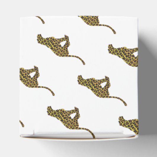 Leopard Brown en Yellow Silhouette Bedankdoosjes (Bovenkant)