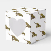 Leopard Brown en Yellow Silhouette Bedankdoosjes (Voorkant Zijde)