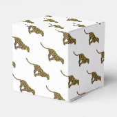 Leopard Brown en Yellow Silhouette Bedankdoosjes (Achterkant)