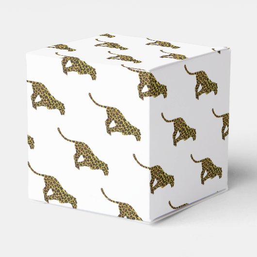 Leopard Brown en Yellow Silhouette Bedankdoosjes (Achterkant)