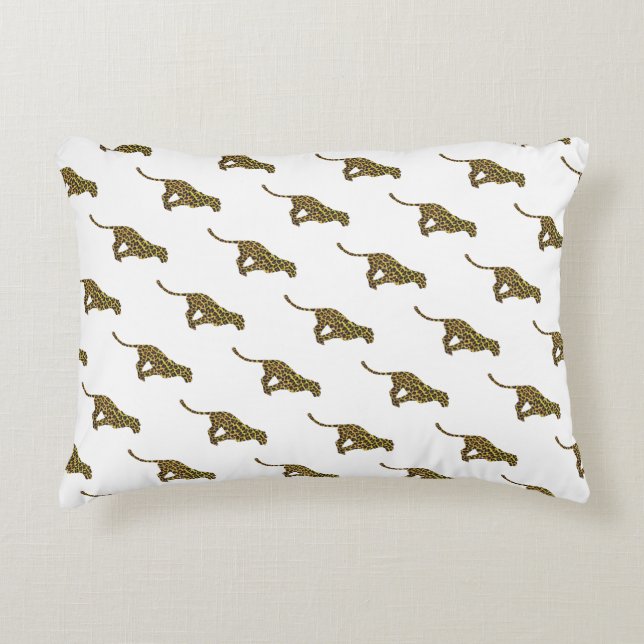 Leopard Brown en Yellow Silhouette Decoratief Kussen (Voorkant)