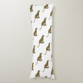 Leopard Brown en Yellow Silhouette Lichaamskussen (Voorkant Verticaal)