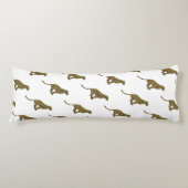 Leopard Brown en Yellow Silhouette Lichaamskussen (Voorkant)