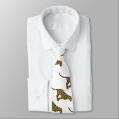 Leopard Brown en Yellow Silhouette Stropdas (Gebonden)