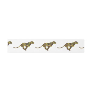 Leopard Brown en Yellow Silhouette Uitnodigingen Wikkel