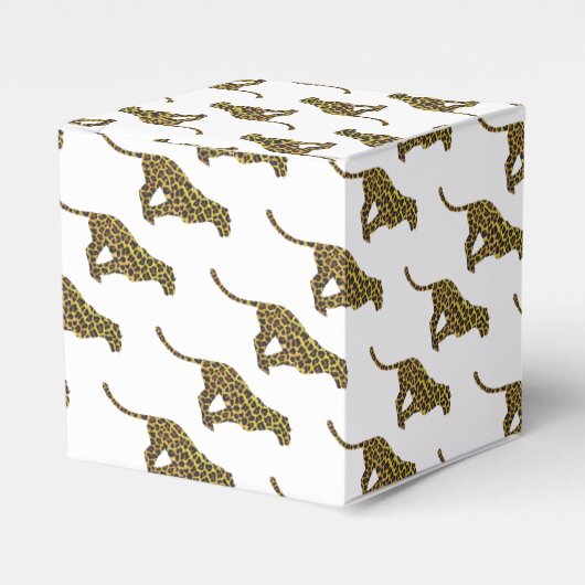 Leopard Brown en Yellow Siloette Bedankdoosjes (Voorkant Zijde)