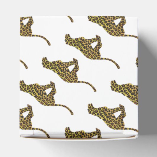 Leopard Brown en Yellow Siloette Bedankdoosjes (Bovenkant)