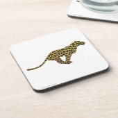 Leopard Brown en Yellow Siloette Drankjes Onderzetter (Linkerzijde)