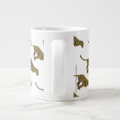 Leopard Brown en Yellow Siloette Extra Grote Mok (Achterkant)