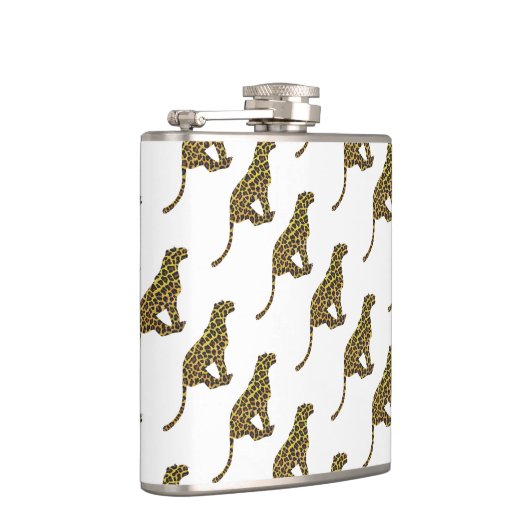 Leopard Brown en Yellow Siloette Heupfles (Rechts)