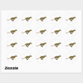 Leopard Brown en Yellow Siloette Ronde Sticker (Vel)