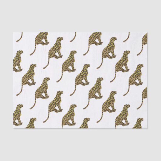 Leopard Brown en Yellow Siloette Tissuepapier (Voorkant)