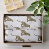 Leopard Brown en Yellow Siloette Tissuepapier (Geschenk)