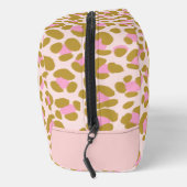 Leopard Brown Roze Beige gepersonaliseerd Toilettasje (Rechts)