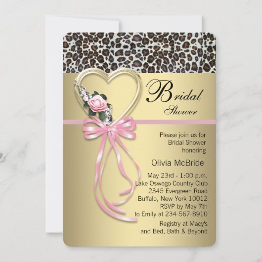 Leopard Bruiloftsfeest Kaart (Voorkant)