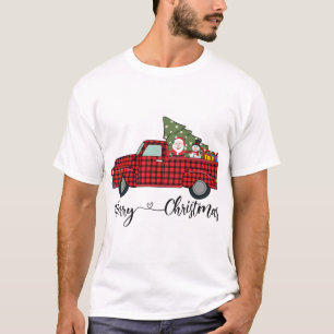 Leopard Buffalo Plaid Kerstboom Wagon T-shirt