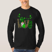 Leopard Buffalo Plaid Love St Patricks Day Gnomes T-shirt (Voorkant)