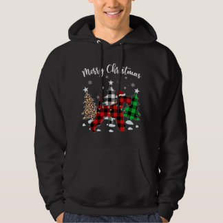 Leopard Buffalo Plaid Wire Fox Terriër Hond Kerstm Hoodie