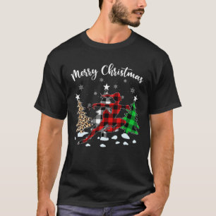 Leopard Buffalo Pset Ice Skater-kerstmis T-shirt
