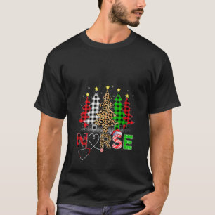 Leopard Buffel Plaid Xmas Boom ER Verpleegkundige T-shirt