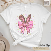 Leopard Bunny Coquette Preppy Bow met oren Tri-Blend Shirt