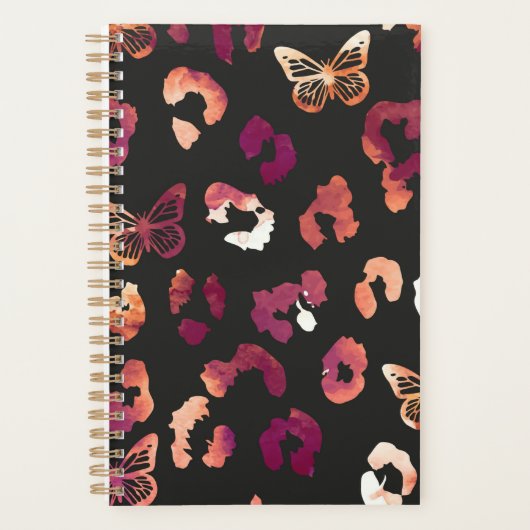 Leopard Butterfly Black Planner (Voorkant)
