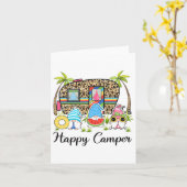 Leopard Camping RV Gnome Camper Happy Summer Campi Kaart (Gele Bloem)