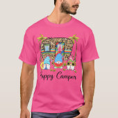 Leopard Camping RV Gnome Camper Happy Summer Campi T-shirt (Voorkant)