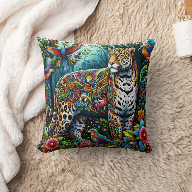 Leopard Charm: Wild Oerwoud Omgeving Kussen (Deken)