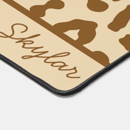 Leopard Cheetah Animal Print Aangepaste Cursieve N Bureaumat (Hoek)