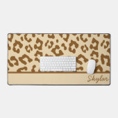 Leopard Cheetah Animal Print Aangepaste Cursieve N Bureaumat (Keyboard & Muis)