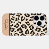 Leopard Cheetah Animal Print Aangepaste Cursieve N Case-Mate iPhone Case (Achterkant (horizontaal))