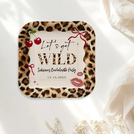 Leopard Cheetah Bachelorette Party Paper Plates Papieren Bordje