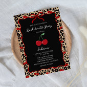 Leopard Cheetah Cherry Bachelorette Invitation