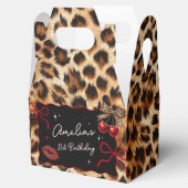 Leopard Cheetah Cherry Birthday Favor Box Bedankdoosjes (Geopend)