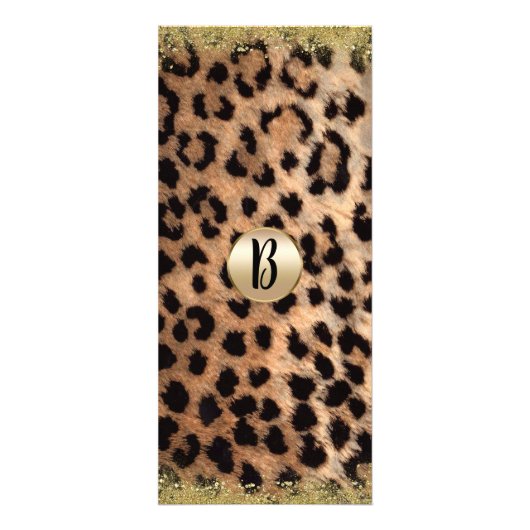 Leopard Cheetah Exotic Gold Glitter Prijslijst Reclamekaart (Achterkant)