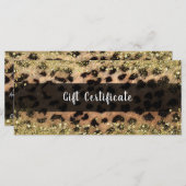 Leopard Cheetah Gold Glitter Glam Gift Certificate (Voorkant / Achterkant)