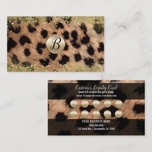 Leopard Cheetah Gold Parties scintillant fidélité  (Devant / Derrière)