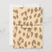 Leopard Cheetah Imprimer Blanc Bow Glam Invitation (Dos)